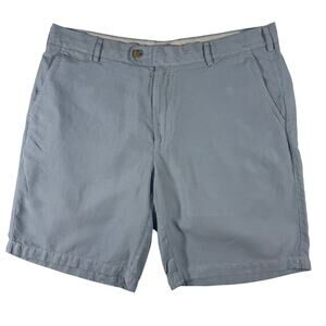 Peter Millar Men’s 35 Blue Silk Linen Blend Golf Chino Shorts Lightweight Summer
